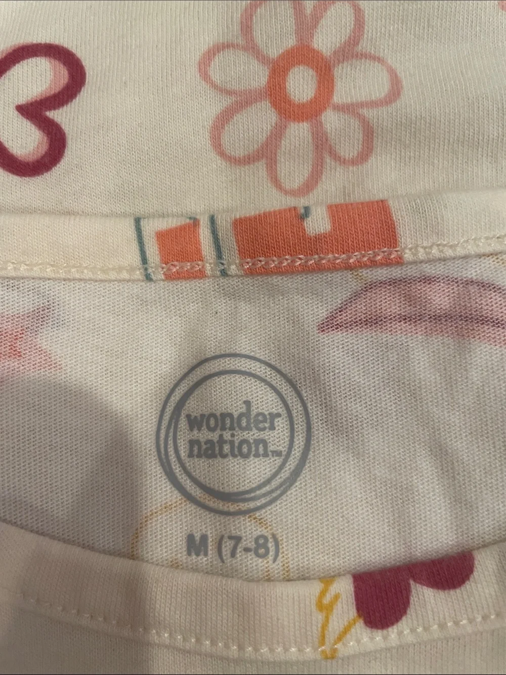 wonder nation White Short Sleeve Emoji & Heart Print Dress